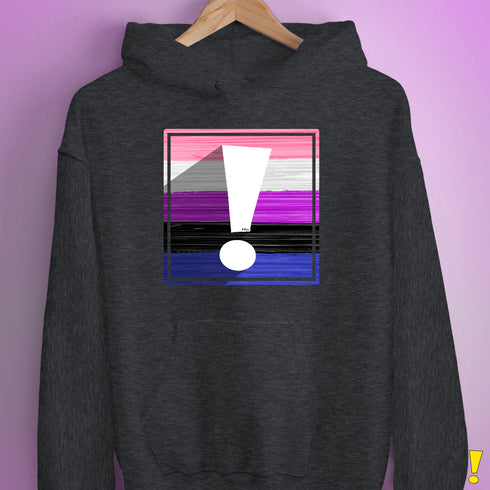 Genderfluid Pride Flag Exclamation Point Hoodie